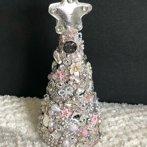 Silver and Pink Crystal Christmas Tree Decor